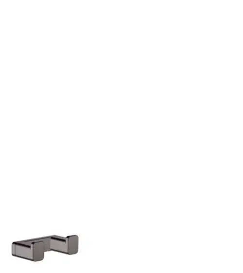 Hansgrohe Handtuchhaken in Brushed Black Chrome, doppelt. Das Produkt hat eine matte Oberfläche und bietet Platz für mehrere Handtücher.